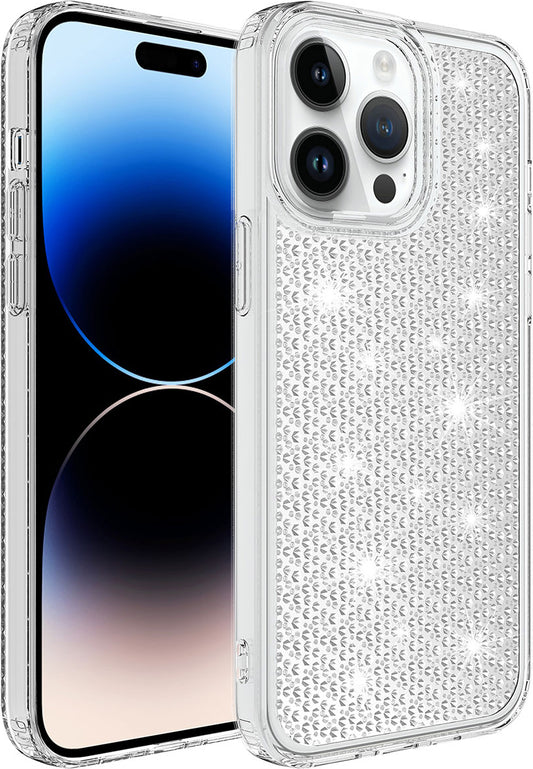 Apple iPhone 14 Pro Max Kılıf Airbagli Parlak Tasarımlı Mnc Snow Kapak-Renksiz