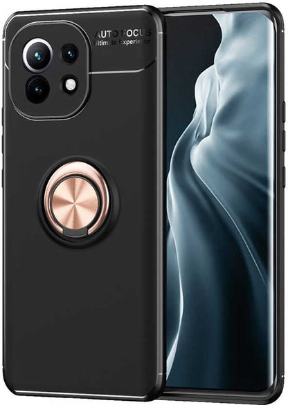 Xiaomi Mi 11 Kılıf Mnc Ravel Silikon Kapak-Siyah-Rose Gold