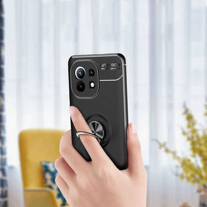 Xiaomi Mi 11 Kılıf Mnc Ravel Silikon Kapak-Siyah-Rose Gold