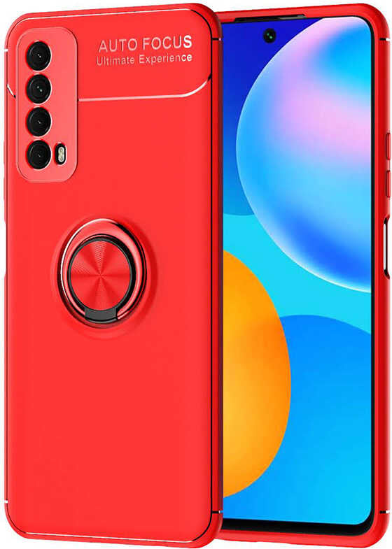 Huawei P Smart 2021 Kılıf Mnc Ravel Silikon Kapak-Kırmızı
