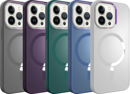 Apple iPhone 13 Pro Kılıf Magsafe Wireless Şarj Özellikli Mnc Stil Kapak-Sierra Mavi
