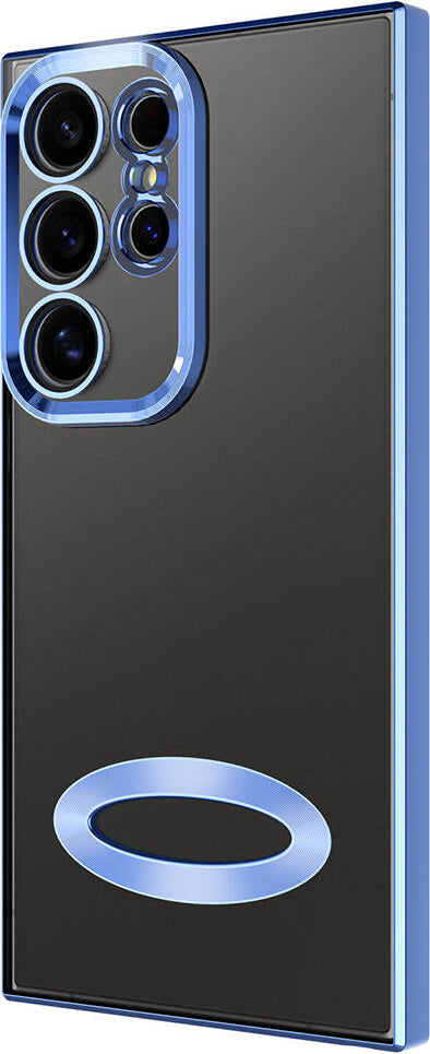 Galaxy S24 Ultra Kılıf Kamera Korumalı Logo Gösteren Mnc Omega Kapak-Siyah