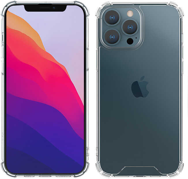 iPhone 13 Pro Kılıf Mnc Kamera Korumalı Nitro Anti Shock Silikon-Renksiz