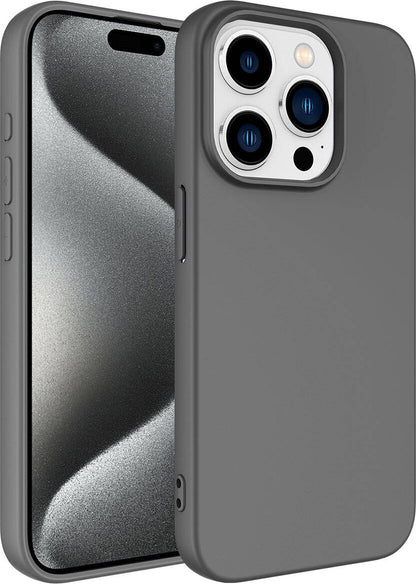 Apple iPhone 15 Pro Kılıf Mnc Lsr Laaakan Kapak-Koyu Gri