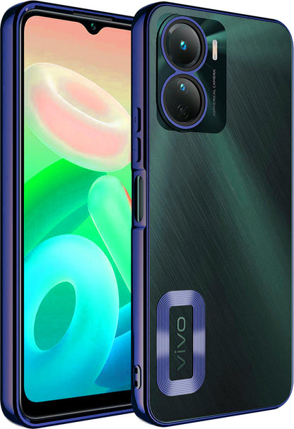Vivo Y16 Kılıf Kamera Korumalı Logo Gösteren Mnc Omega Kapak-Lacivert