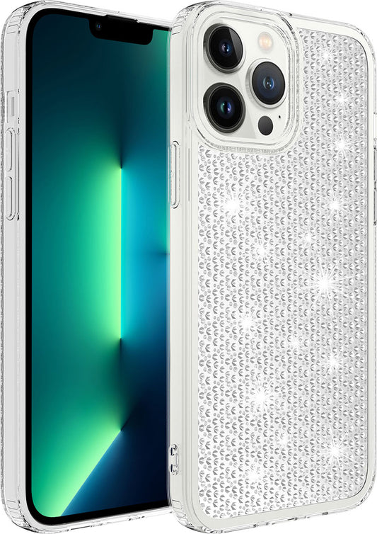 Apple iPhone 13 Pro Max Kılıf Airbagli Parlak Tasarımlı Mnc Snow Kapak-Renksiz