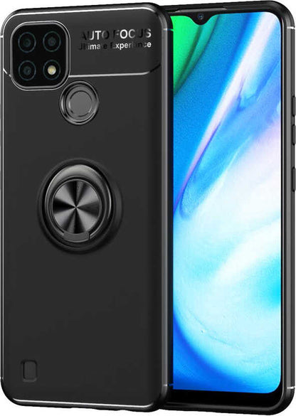 Realme C21 Kılıf Mnc Ravel Silikon Kapak-Siyah