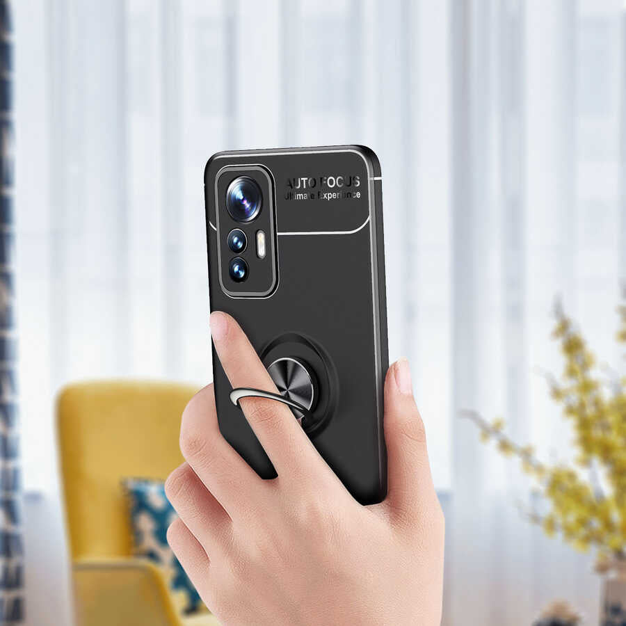 Xiaomi Xiaomi 12 Lite Kılıf Mnc Ravel Silikon Kapak-Siyah-Mavi