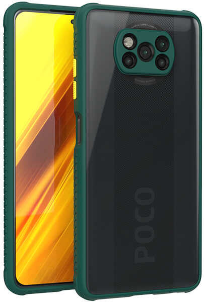 Xiaomi Poco X3 Kılıf mnc Kaff Kapak-Koyu Yeşil