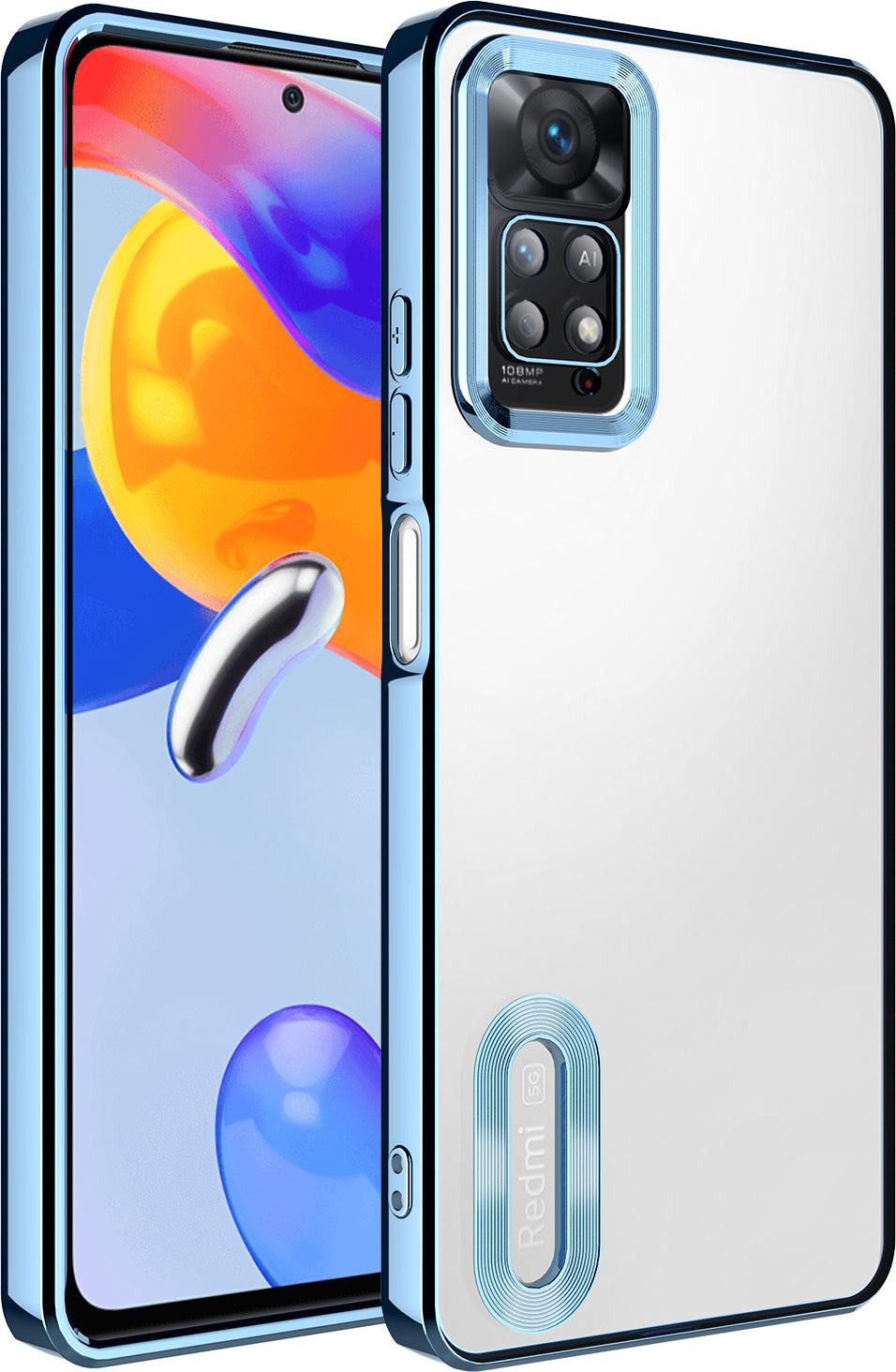 Xiaomi Redmi Note 11 Pro 5g Kılıf Kamera Korumalı Logo Gösteren Mnc Omega Kapak-Sierra Mavi