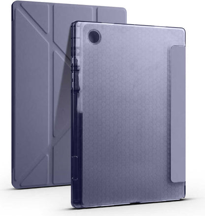 Galaxy Tab A8 10.5 SM-X200 (2021) Kılıf  Uyumlu Mnc Tri Folding Kalem Bölmeli Standlı Kılıf-Mor