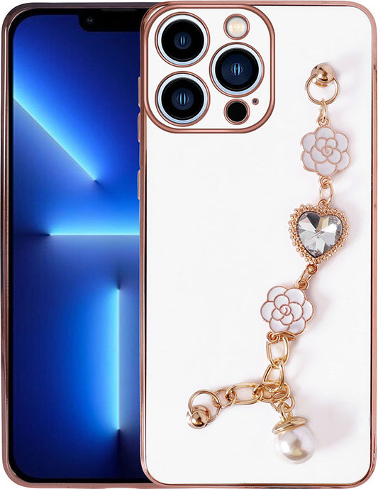 Apple iPhone 14 Pro Kılıf El Tutamaçlı Kamera Korumalı Mnc Taka Silikon Kapak-Beyaz