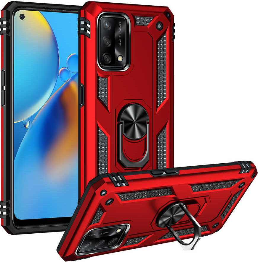 Oppo A74 4g Kılıf Mnc Vega Kapak-Kırmızı