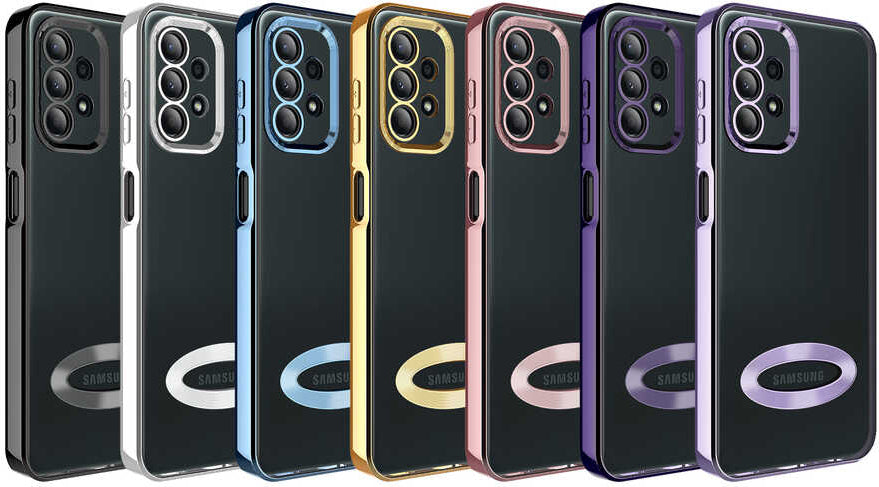 Galaxy A13 4g Kılıf Kamera Korumalı Logo Gösteren Mnc Omega Kapak-Rose Gold