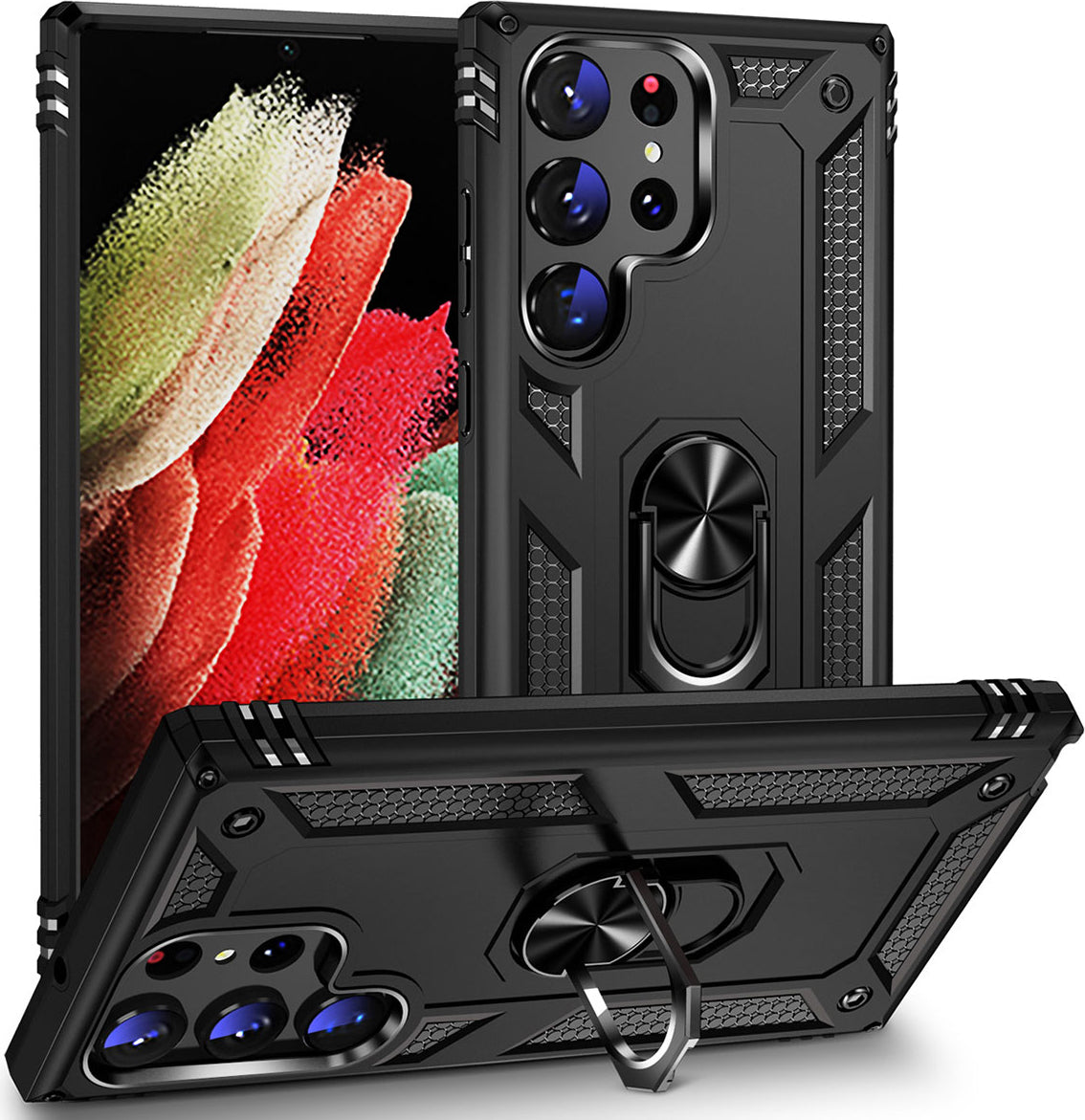Galaxy S23 Ultra Kılıf Mnc Vega Kapak-Siyah