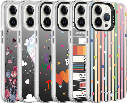 Apple iPhone 13 Pro Kılıf Desenli Mnc Silver Sert Kapak-Çiçek