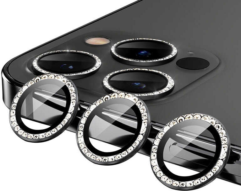 iPhone 13 Pro Max Uyumlu Mnc Cl-06 Kamera Lens Koruyucu-Siyah