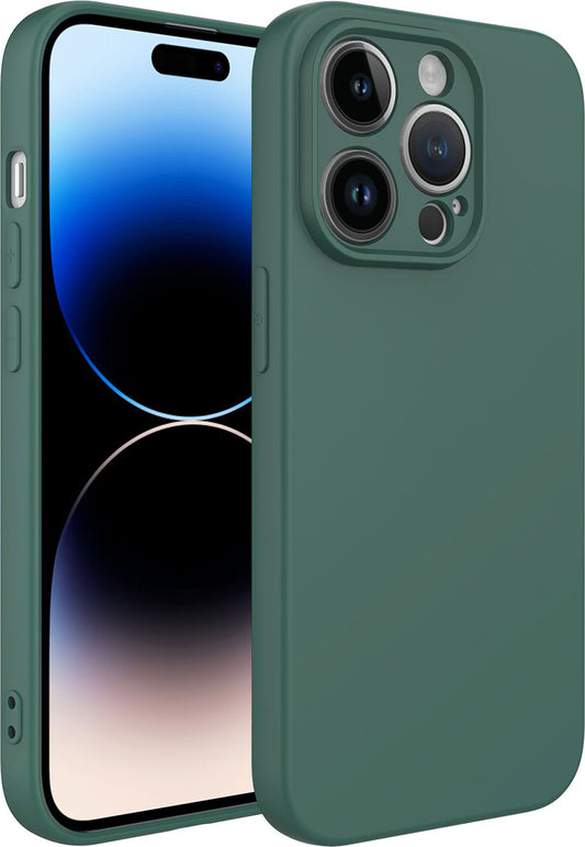 Apple iPhone 14 Pro Kılıf Mnc Kamera Korumalı Mara Laaakan Kapak-Koyu Yeşil