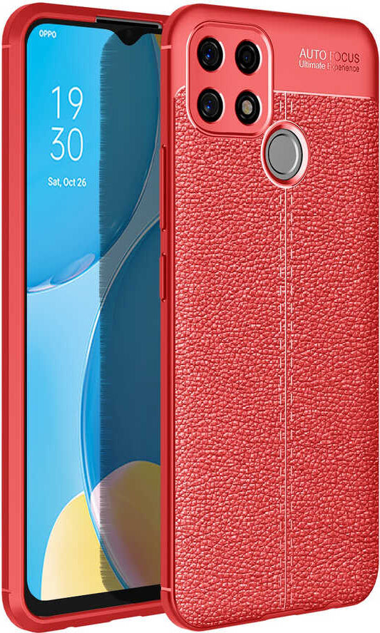 Oppo A15S Kılıf Mnc Niss Silikon Kapak-Kırmızı