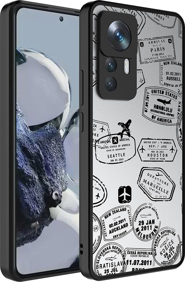 Xiaomi Mi 12T Pro Kılıf Aynalı Desenli Kamera Korumalı Parlak Mnc Mirror Kapak-Seyahat