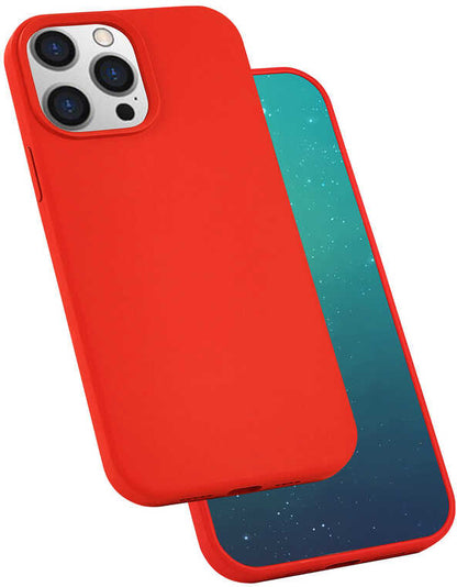 iPhone 13 Pro Max Kılıf Mnc Silk Silikon-Kırmızı