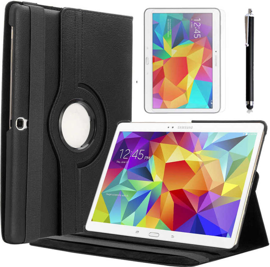 Galaxy Tab 4 10.1 T530  Uyumlu Mnc Dönebilen Standlı Kılıf-Siyah
