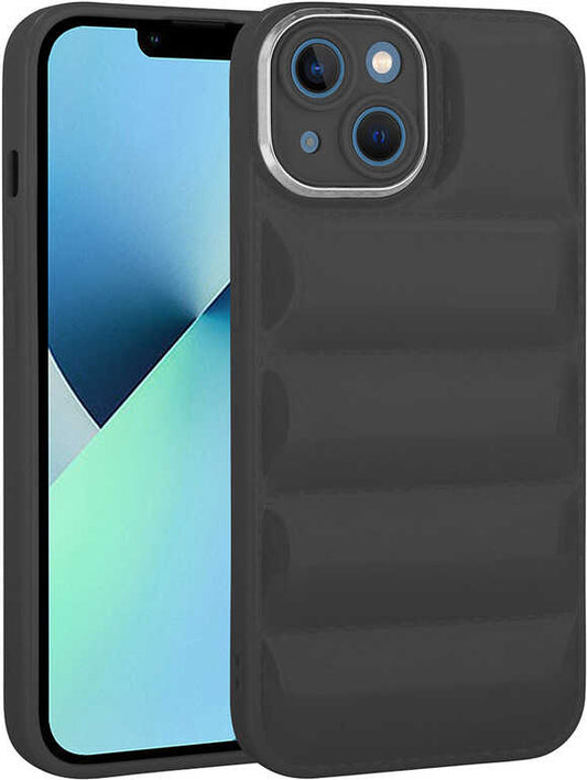 Apple iPhone 14 Plus Kılıf Kamera Korumalı Parlak Airbag'li Mnc Galya Kapak-Siyah