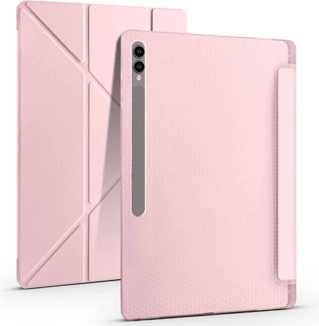Galaxy Tab S9 Ultra Kılıf  Uyumlu Mnc Tri Folding Kalem Bölmeli Standlı Kılıf-Siyah