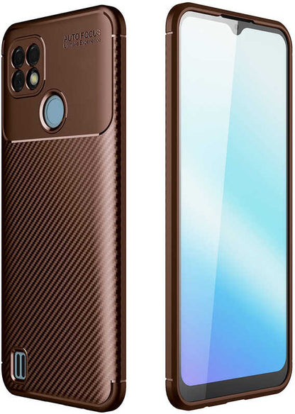 Realme C21 Kılıf Mnc Negro Silikon Kapak-Kahverengi