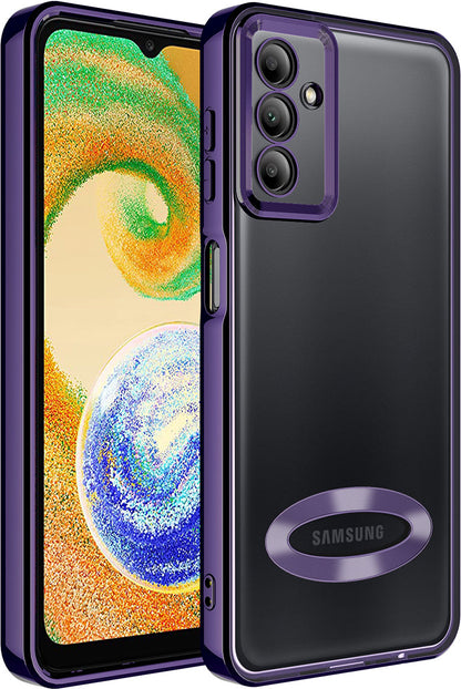 Galaxy A34 Kılıf Kamera Korumalı Logo Gösteren Mnc Omega Kapak-Derin Mor