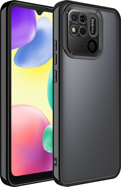 Xiaomi Redmi 10C Kılıf Kamera Korumalı Logo Gösteren Mnc Omega Kapak-Siyah