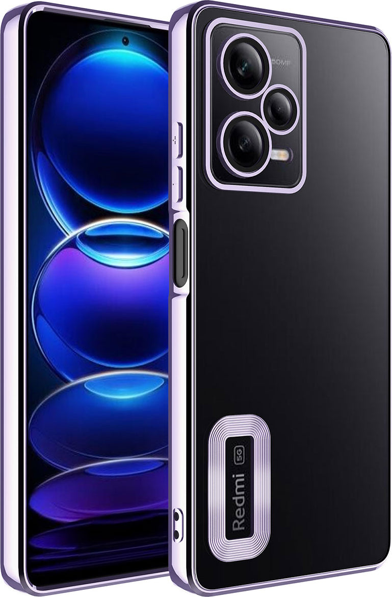 Xiaomi Redmi Note 12 Pro 5g Kılıf Kamera Korumalı Logo Gösteren Mnc Omega Kapak-Lila