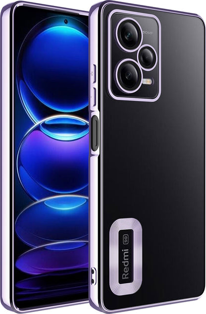 Xiaomi Redmi Note 12 Pro 5g Kılıf Kamera Korumalı Logo Gösteren Mnc Omega Kapak-Lila