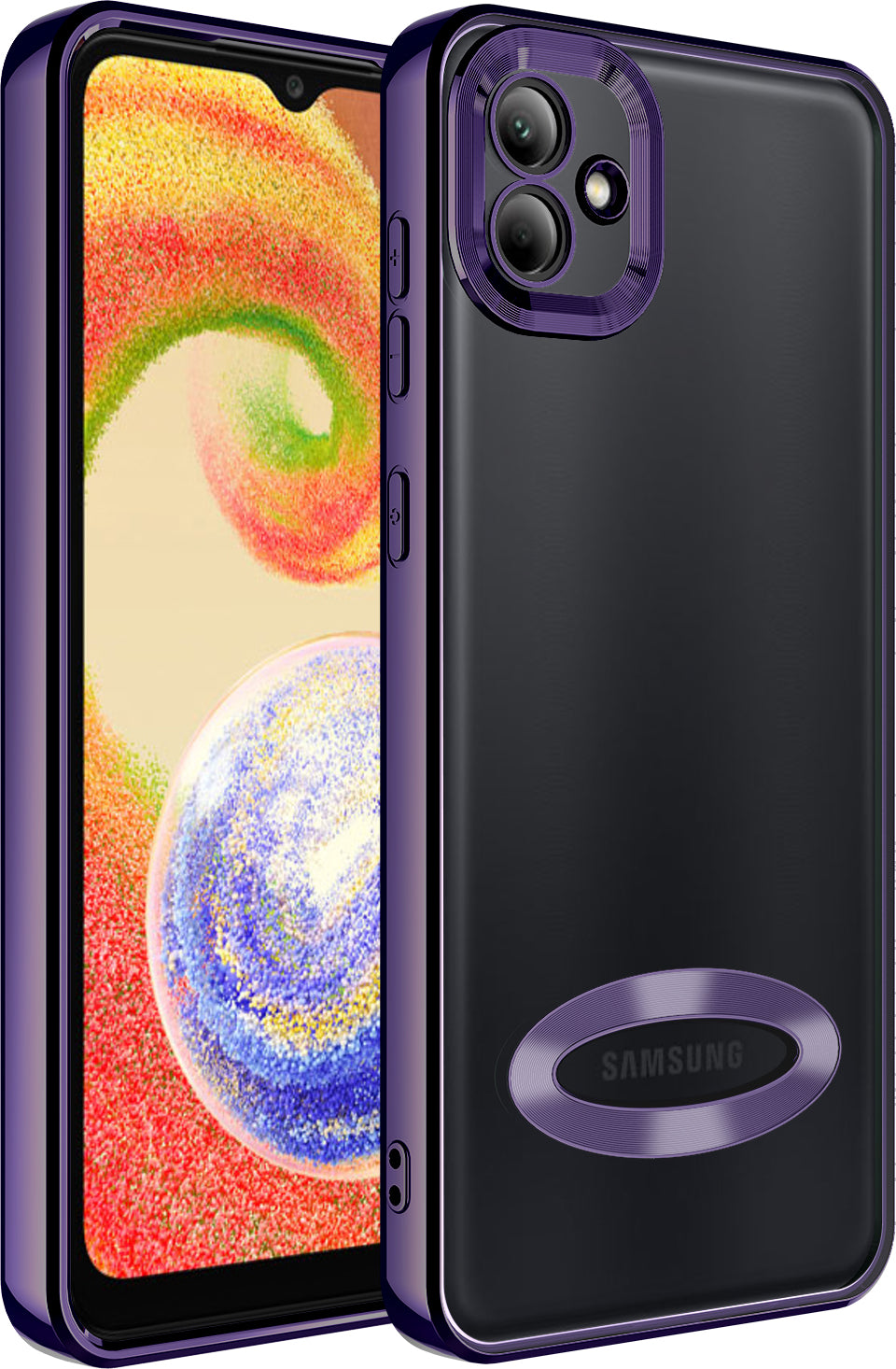 Galaxy A04 Kılıf Kamera Korumalı Logo Gösteren Mnc Omega Kapak-Derin Mor