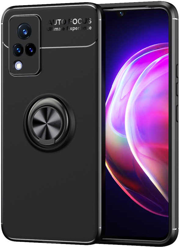 Vivo V21 Kılıf Mnc Ravel Silikon Kapak-Siyah
