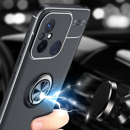 Xiaomi Redmi 12C Kılıf Mnc Ravel Silikon Kapak-Siyah-Mavi