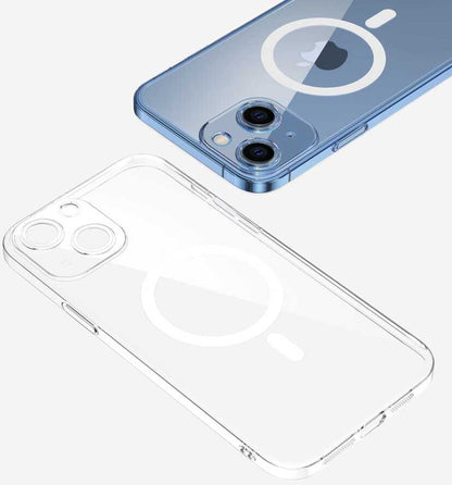 Apple iPhone 14 Plus Kılıf Kamera Korumalı Magsafe Sert Pc Mnc Porto Kapak-Renksiz