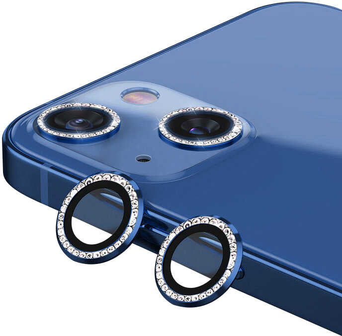 iPhone 13 Uyumlu Mnc Cl-06 Kamera Lens Koruyucu-Mavi