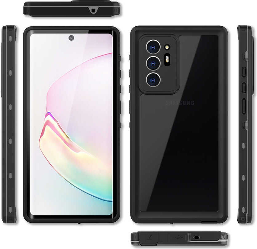 Galaxy Note 20 Ultra Kılıf 1-1 Su Geçirmez Kılıf-Siyah