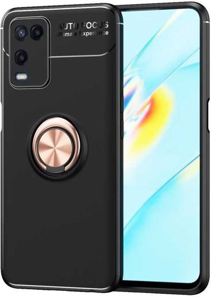 Oppo A54 4g Kılıf Mnc Ravel Silikon Kapak-Siyah-Rose Gold