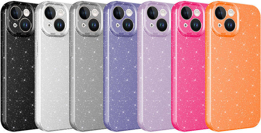 Apple iPhone 15 Kılıf Kamera Korumalı Simli Lüks Mnc Koton Kapak-Gri