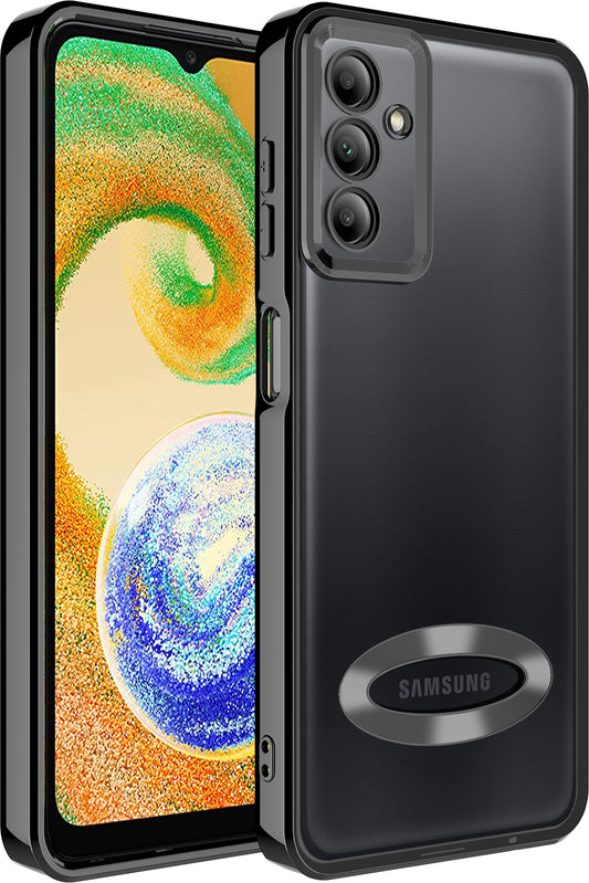 Galaxy A04S Kılıf Kamera Korumalı Logo Gösteren Mnc Omega Kapak-Siyah