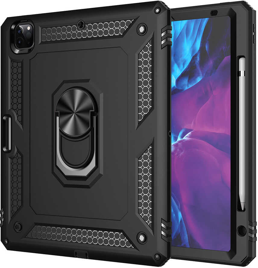iPad Pro 12.9 2020 (4.nesil) - Uyumlu Uyumlu Mnc Tablet Vega Kapak-Siyah