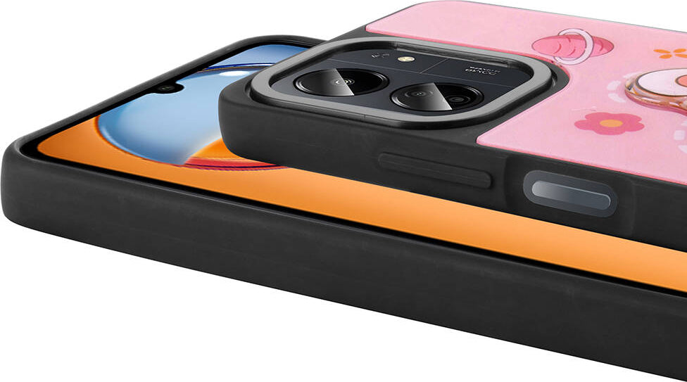Xiaomi Redmi 13C Kılıf Parlayan Kabartmalı Ikonik Figürlü Mnc Amas Silikon Kapak-Beyaz
