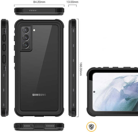 Galaxy S21 Plus Kılıf 1-1 Su Geçirmez Kılıf-Siyah