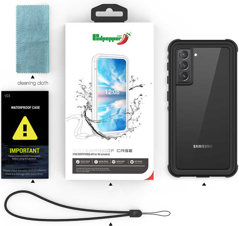 Galaxy S21 Plus Kılıf 1-1 Su Geçirmez Kılıf-Siyah