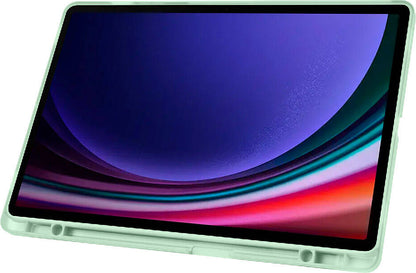 Galaxy Tab S9 Plus Kılıf  Uyumlu Mnc Tri Folding Kalem Bölmeli Standlı Kılıf-Rose Gold