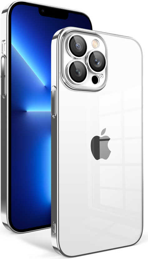 Apple iPhone 12 Pro Kılıf Kamera Korumalı Renkli Çerçeveli Mnc Garaj Kapak-Gümüş