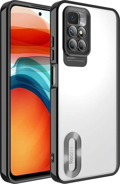Xiaomi Redmi 10 Kılıf Kamera Korumalı Logo Gösteren Mnc Omega Kapak-Siyah