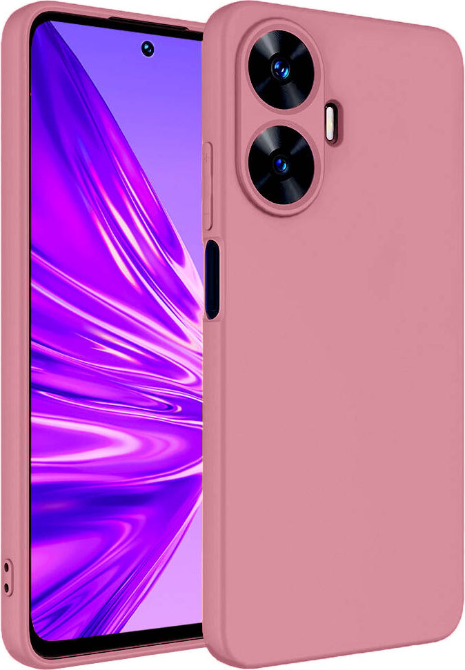 Realme C55 Kılıf Mnc Mara Laaakan Kapak-Pembe